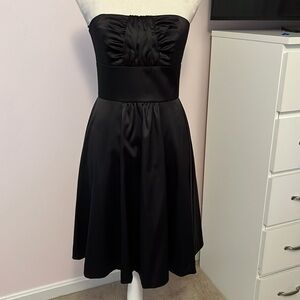 WHBM Black Strapless Dress Size 4